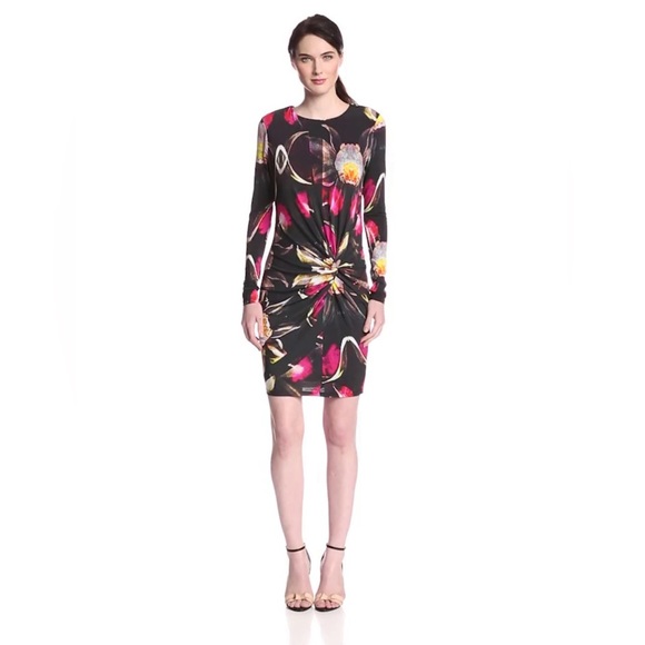Ted Baker Dresses & Skirts - TED Baker Talala Pleated Petal Print Dress Ruched in Black Floral